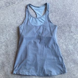 Lululemon gray tank with built in bra, fits like a 6